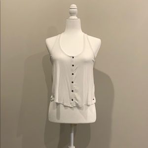 Hollister white racer back tank top